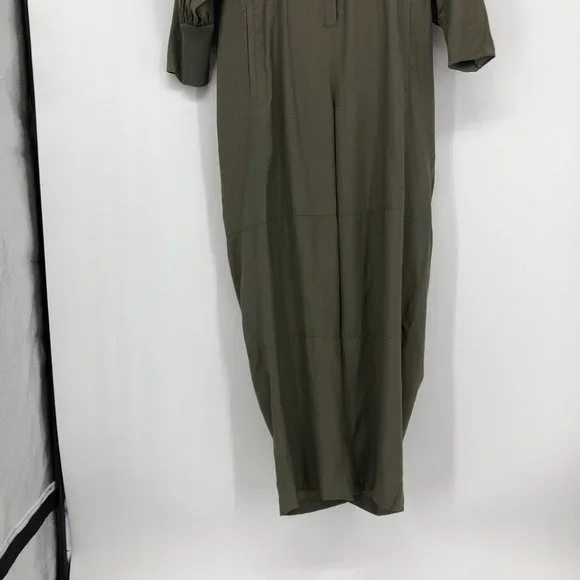 Tibi NWT Washed Viscose Utility Hoodie Jumpsuit in Moss Green LG - Picture 10 of 16
